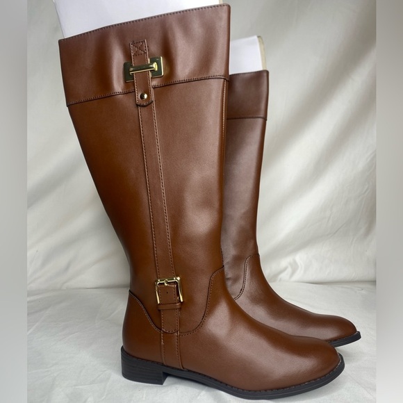 Karen Scott Deliee2 Cognac Wide Calf Boots 7M New - Picture 4 of 9